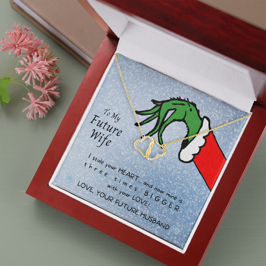 To My Future Wife - I stole your heart - Gold Necklace and Card