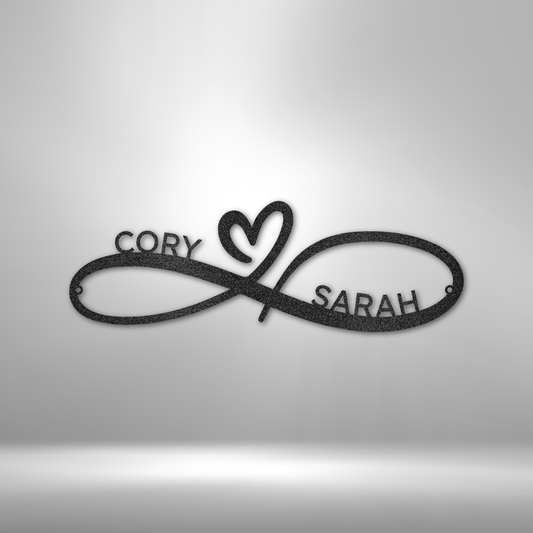 Infinity Couple Monogram - Steel Sign