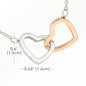 Mom To Daughter- Interlocking Heart Necklace, with message card.