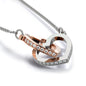 Mom To Daughter- Interlocking Heart Necklace, with message card.