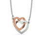 Mom To Daughter- Interlocking Heart Necklace, with message card.