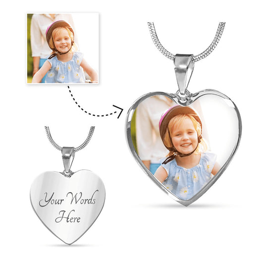 CUSTOM Heart Shaped Adjustable Necklace