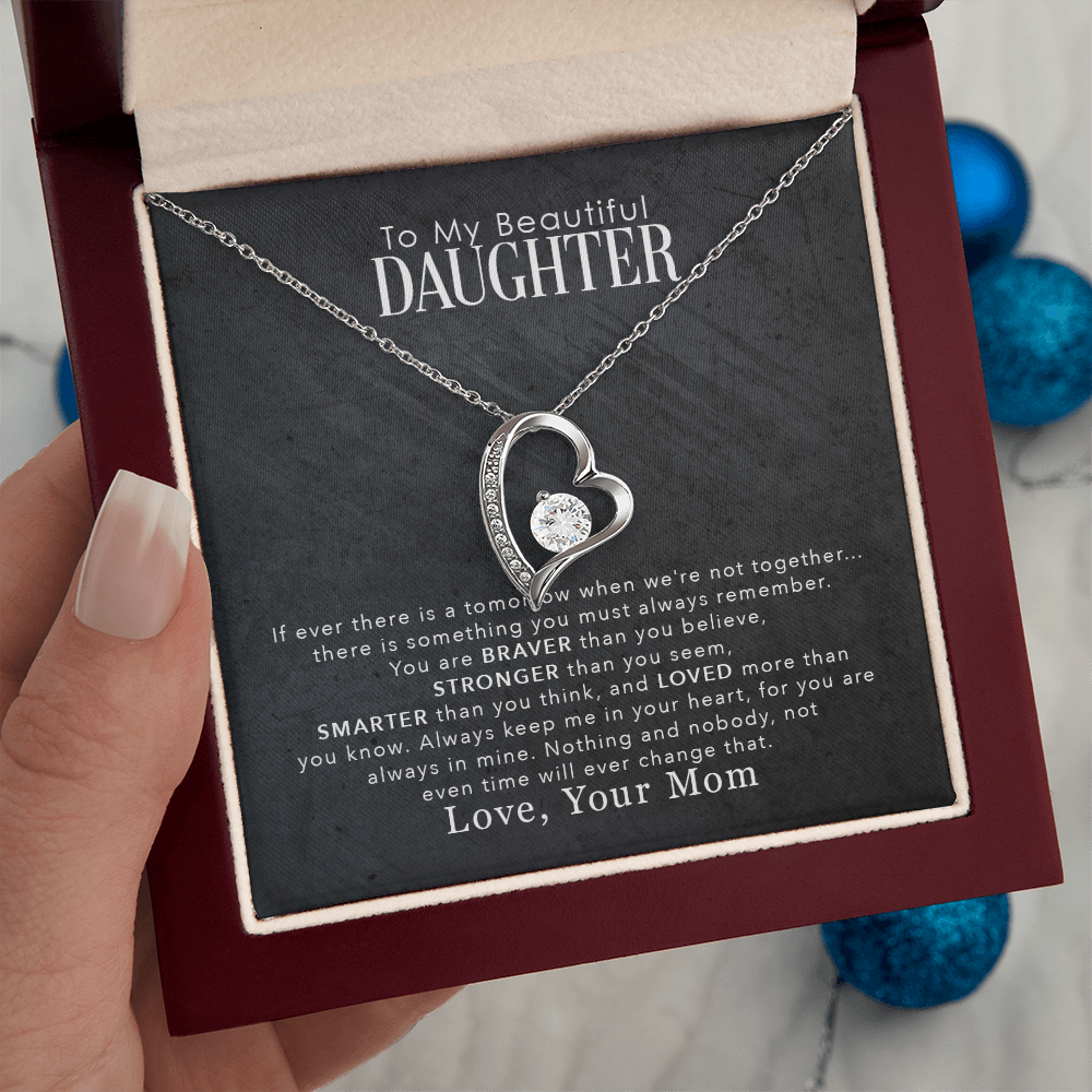 To My Daughter – You Are Braver Stronger Smarter & Loved More Than You Know – Necklace from Mom