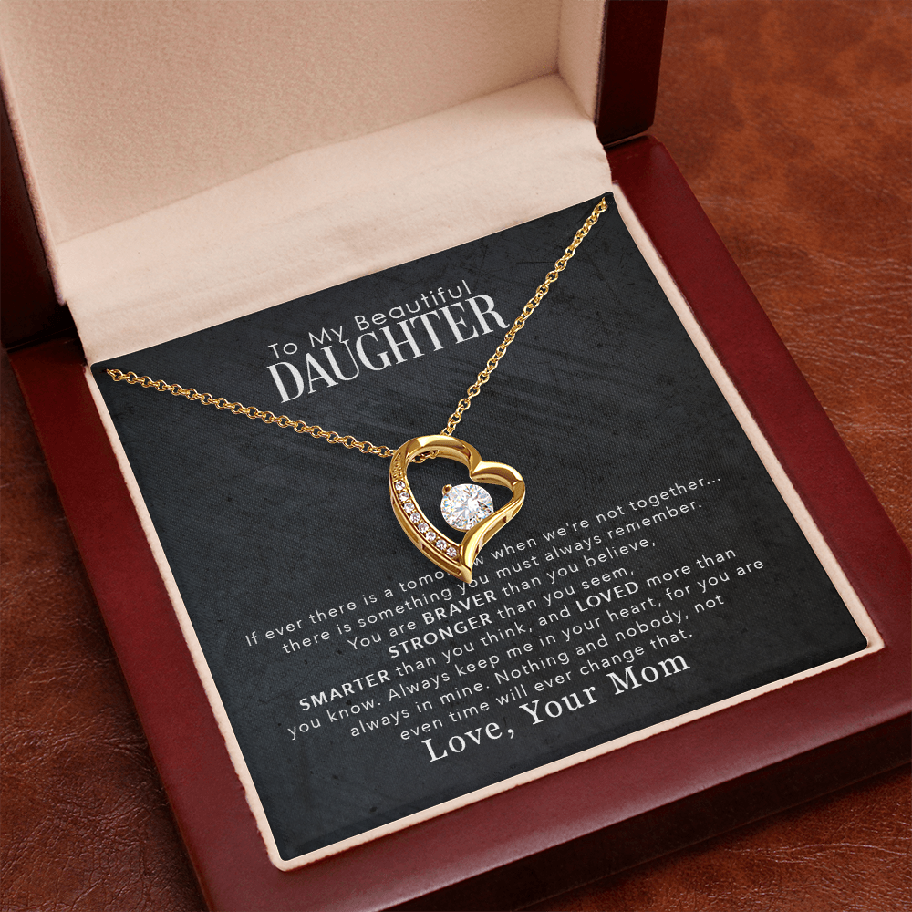 To My Daughter – You Are Braver Stronger Smarter & Loved More Than You Know – Necklace from Mom