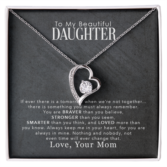 To My Daughter – You Are Braver Stronger Smarter & Loved More Than You Know – Necklace from Mom