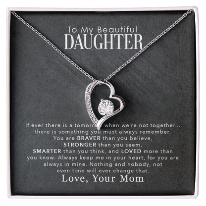 To My Daughter – You Are Braver Stronger Smarter & Loved More Than You Know – Necklace from Mom