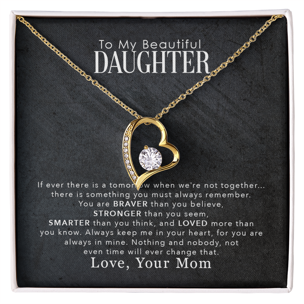 To My Daughter – You Are Braver Stronger Smarter & Loved More Than You Know – Necklace from Mom
