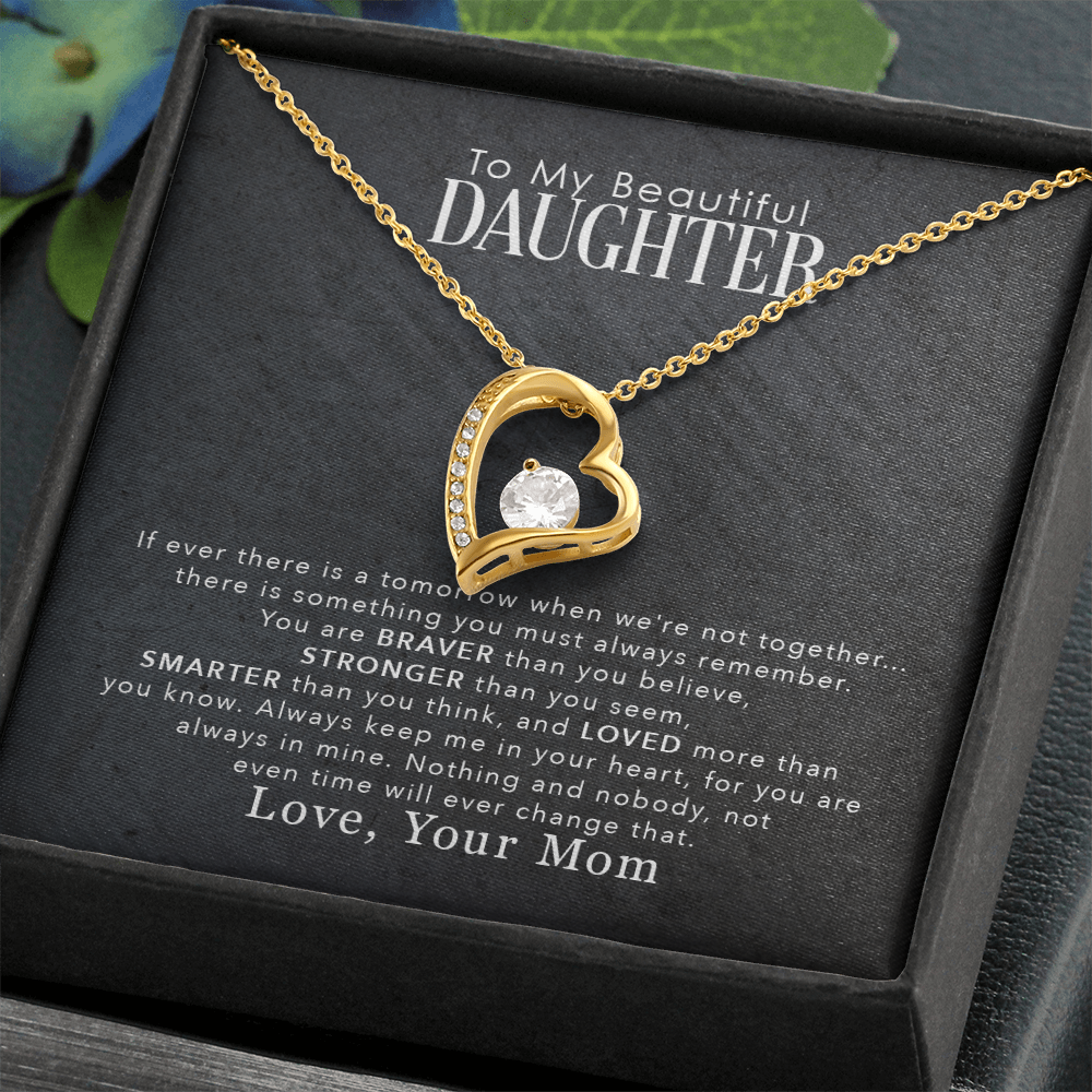 To My Daughter – You Are Braver Stronger Smarter & Loved More Than You Know – Necklace from Mom