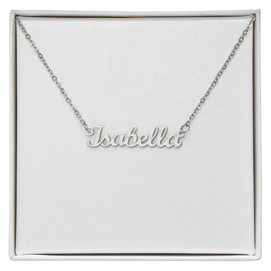 Delicate Name Necklace - Gold or Silver Name Necklace, with optional luxury box with LED light