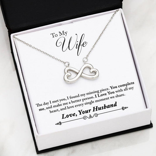 Husband To Wife - Infinity Heart Necklace with Message Card
