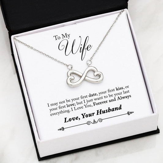 Husband to Wife Infinity Heart Necklace with Message Card