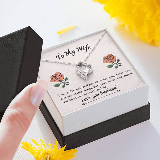 To My Wife --Love You As Much As I Do -- Necklace and Card