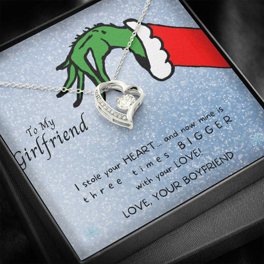 To My Girlfriend - I stole your heart - necklace and card