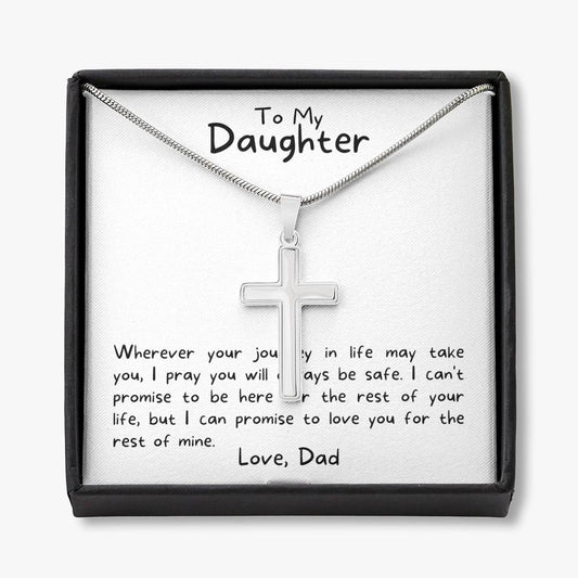 To My Daughter - I Pray You Will Always Be Safe - Cross Necklace and Card
